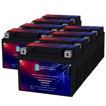 YTX4L-BS 12V 3Ah Replacement Battery compatible with Battery Tender Engine - 8 Pack