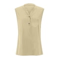 thumbnail image 2 of Juslio Womens Tank Button Solid Color V-Neck Tank Top Casual, Breathable with Pockets Tank Tops, 2 of 9