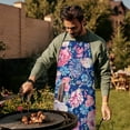 thumbnail image 4 of Pioneer Flower Floral Print Pattern Apron-Garden Aprons for Women with Pockets-Cotton Linen Waterproof Kitchen Cooking Gardening Aprons Adjustable for Kitchen,Cooking,BBQ and Salon 33x27 Inch, 4 of 7