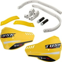Tusk D-Flex Pro Adventure Handguards Silver Bar/Yellow Plastics 1 1/8" Bars