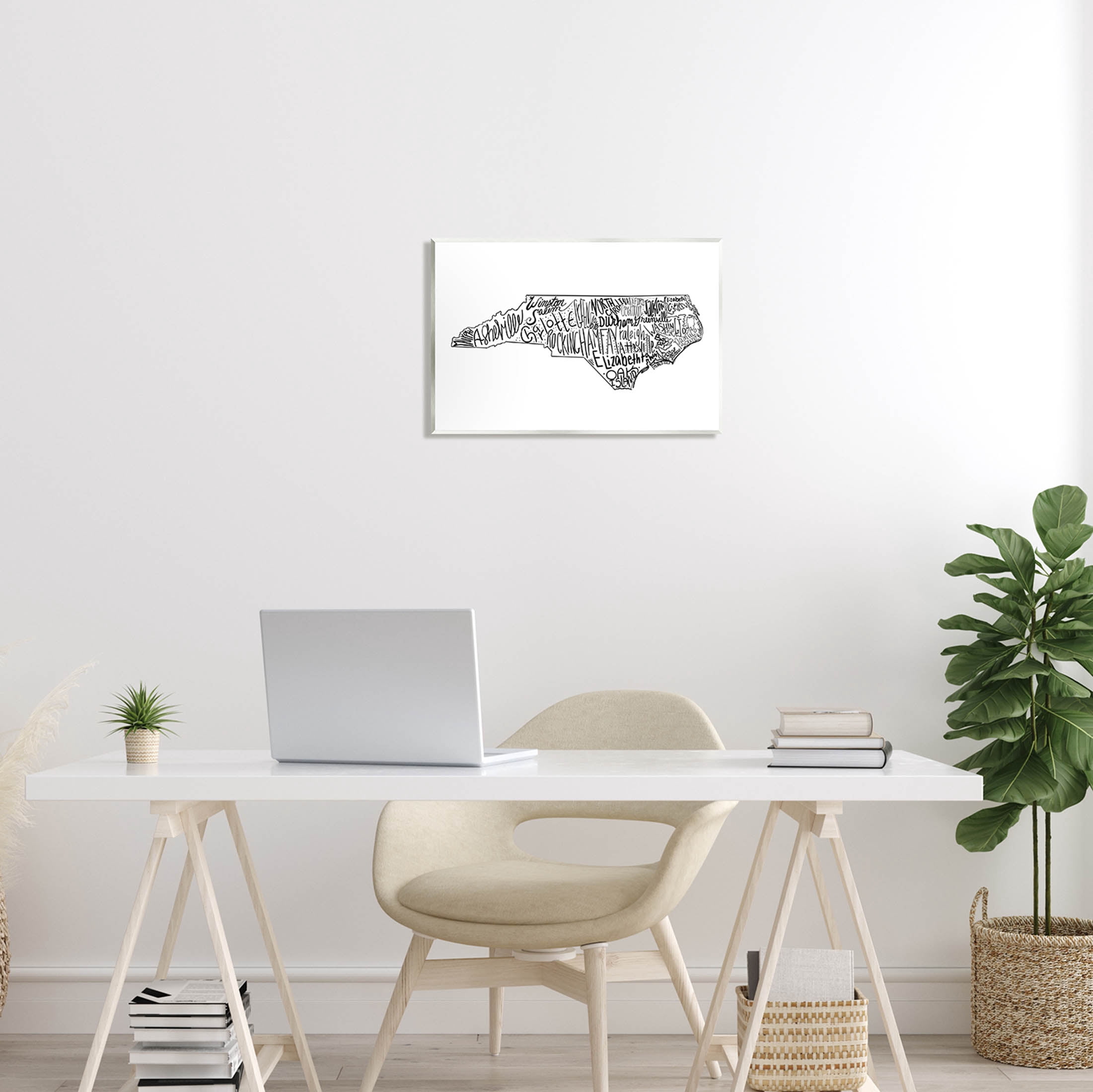 Stupell Industries North Carolina State Cities Graphic Art Unframed Art Print Wall Art, Design by The Saturday Evening Post