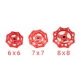 thumbnail image 2 of Harpily Accessoires de Robinets 3 Pcs Rond Trou Carré Coupé Volant d'Arrosage Robinet d'Eau Poignée en Ppr Raccords de Tuyauterie d'Eau Rouge Taille Unique Rouge, 2 of 5