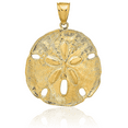 thumbnail image 3 of 14K Solid Yellow Gold Sand Dollar Sea Star Starfish Necklace Chain Pendant Charm with chain 20inch, 3 of 8