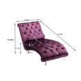 thumbnail image 7 of Velvet Lounge Chaise Chair,Concubine Sofa with Headrest Pillow and Nailhead Trim,Comfy Accent Sofa for Living Room Bedroom Office Apartment, Purple, 7 of 7