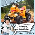 thumbnail image 2 of Xuanlur Dinosaur Electric Ride on ATV 4 Wheeler for Kids, Ride on Toy with Music, Microphone Interface, Bluetooth & LED Lights, 2WD, 1.86MPH Safe Speed, ATV Electric Car for Boys Girls (Yellow), 2 of 7