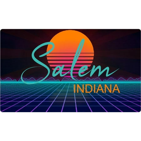 

Salem Indiana 4 X 2.25-Inch Fridge Magnet Retro Neon Design