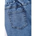 thumbnail image 4 of DPOIS Kids Girls Ripped Jeans Elastic Waistband Wide Leg Denim Pants Trousers Blue-A 130, 4 of 7