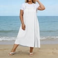 thumbnail image 1 of XiYing Robes pour Femmes Grande Taille, Robe Maxi Décontractée de Mode pour Femmes Grande Taille à Encolure Carrée avec Boutons, Bretelles, Dos Plissé et Détail de Buste,, 1 of 8