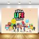 thumbnail image 3 of Toca Life World tema fiesta de cumpleaños globo Banner fondos decoración pastel Topper juego de dibujos animados niñas suministros para fiestas regalos, 3 of 5