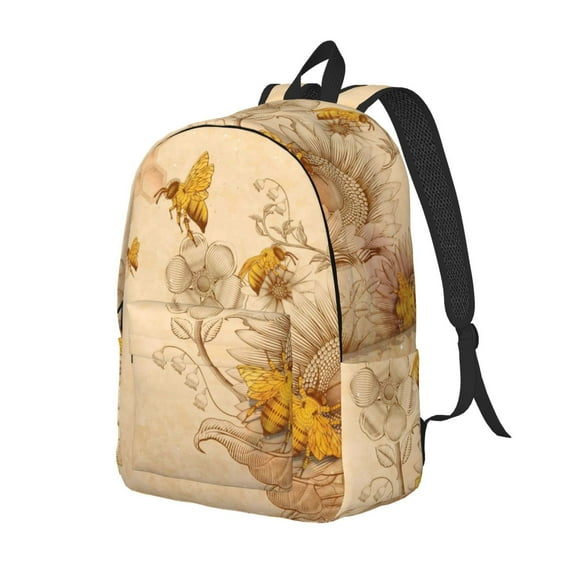 Balery Mochila Clásica Impresa Básica para Viaje, Mochila Escolar Resistente al Agua, Mochila de Lona con Correas Ajustables-Small