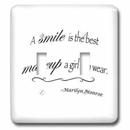 3dRose A smile is the best makeup a girl can wear, Marilyn Monroe quote - Double Toggle Switch