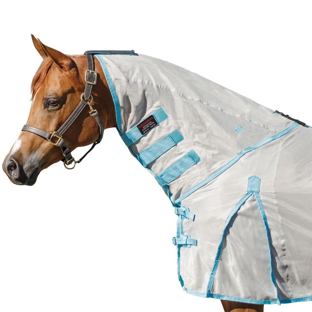 Schneiders Cooling Interlock Mesh II Fly Neck Cover for Horse | Silver | Medium