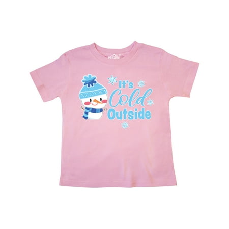 

Inktastic It s Cold Outside with Cute Snowman and Snowflakes Gift Toddler Boy or Toddler Girl T-Shirt