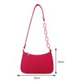 thumbnail image 3 of Bolso de hombro de moda Bolso de axila con patrón de cocodrilo de fieltro para el trabajo (rojo rosa), 3 of 3
