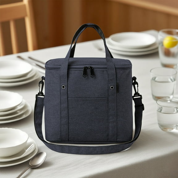 PONPRNGY Large Insulated Lunch Box Men Women, Lunch Bag for Work, Leakproof Soft Cooler Tote Adult, Lunch Pail, Picnic Beach Collapsible Food Bag with Shoulder Strap