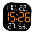thumbnail image 2 of facefd Digital Wall Clock Temp Date Week Display Large Screen Adjustable Brightness Orange, 2 of 8