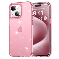 SaniMore for iPhone 13 Case, Full Camera Lens Protection Women Cute Clear Glitter Bling Sparkly Cover Anti-yellow Transparent Shockproof Bumper for for iPhone 13, Pink