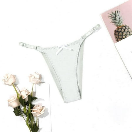 Bpxiofoy Thongs for Women Panties for Women Women Thin Thin Strap Low Waist Simple Sexy Seamless Thong Lingerie for Women Thongs Green L