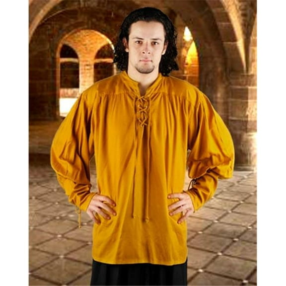 The Pirate Dressing C1004 John Coxon Renaissance Shirt- Gold - Extra Large