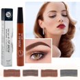 thumbnail image 3 of Marrón claroCeja Pluma Maquillaje de ojos Impermeable 4 Tenedor Herramienta de belleza portátil para mujer Dama, 3 of 5