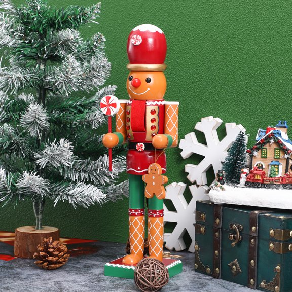 OUNONA 1Pc Holiday Nutcracker Decoration Gingerbread Figurine for Christmas Desktop and Home Decor