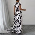 thumbnail image 6 of JoveMarine Summer Dresses for Women 2026 Floral - Print V-Neck Long Waist Cinching Flowy Maxi Dress with Elastic Back for Beach Resort,White L, 6 of 7