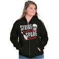 thumbnail image 4 of Strike Spare Funny Bowling Team Unisex Fleece Graphic Zip Up Hoodie Brisco Brands 2X, 4 of 5