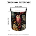 thumbnail image 4 of Colorful Owl Design_ Print Laundry Basket & Storage Bin - Foldable Large Capacity Round Hamper for Bedroom, Laundry Room, Dorm, 4 of 9