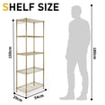 thumbnail image 5 of Ktaxon 5 Tier Layer 21"x11.5"x59" Storage Rack, Wire Shelving Adjustable Steel Storage Rack Organizer Kitchen, Gold, 5 of 18