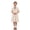 Q246 Beige, variant on Angala College Style Dress For Girls Short Sleeve Notch Neck Solid Color With Bowknot Girls Back To School Dresses