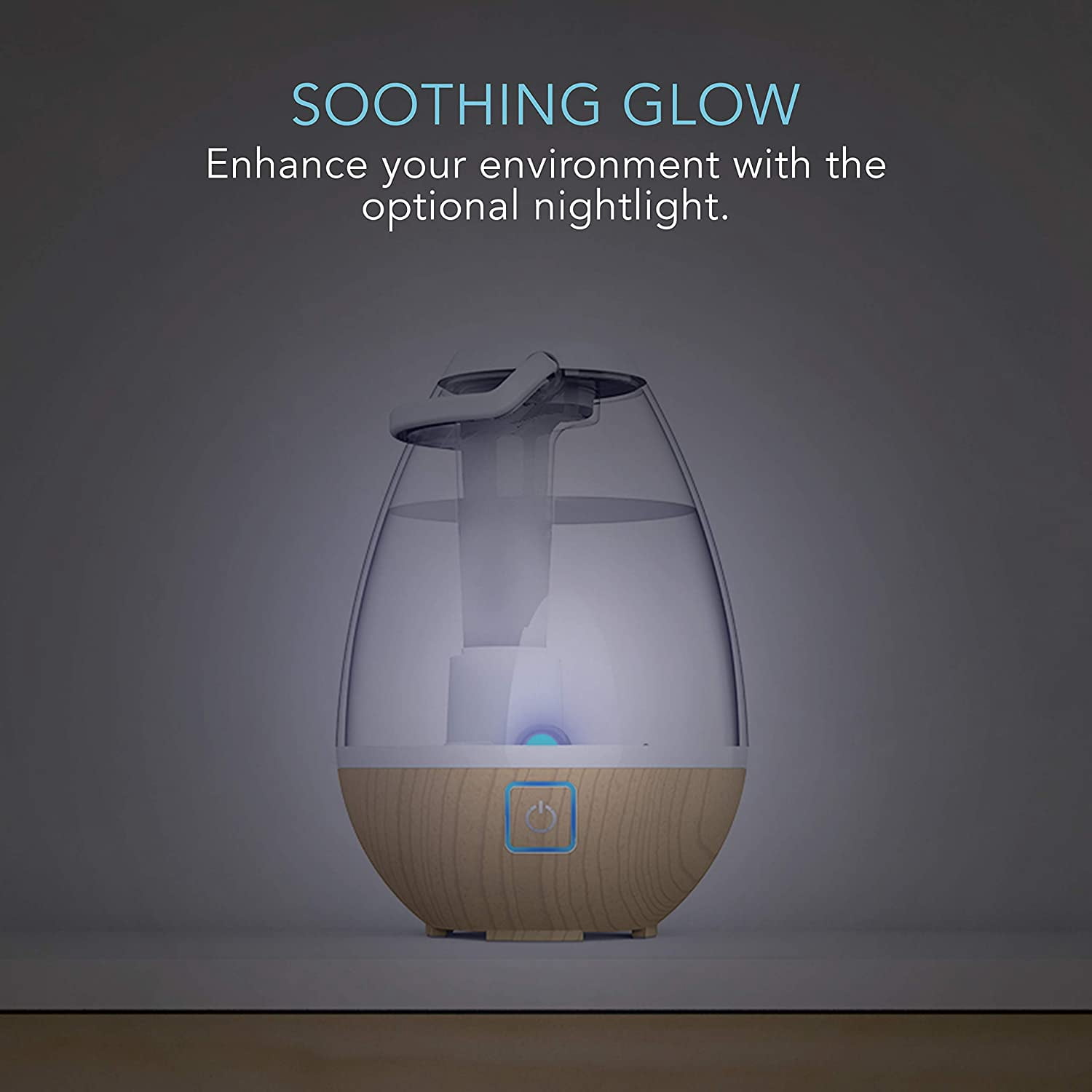 UHT1- Ultrasonic Cool Mist Humidifier with 0.4 Gallon , Auto Shut-Off, LED Nightlight