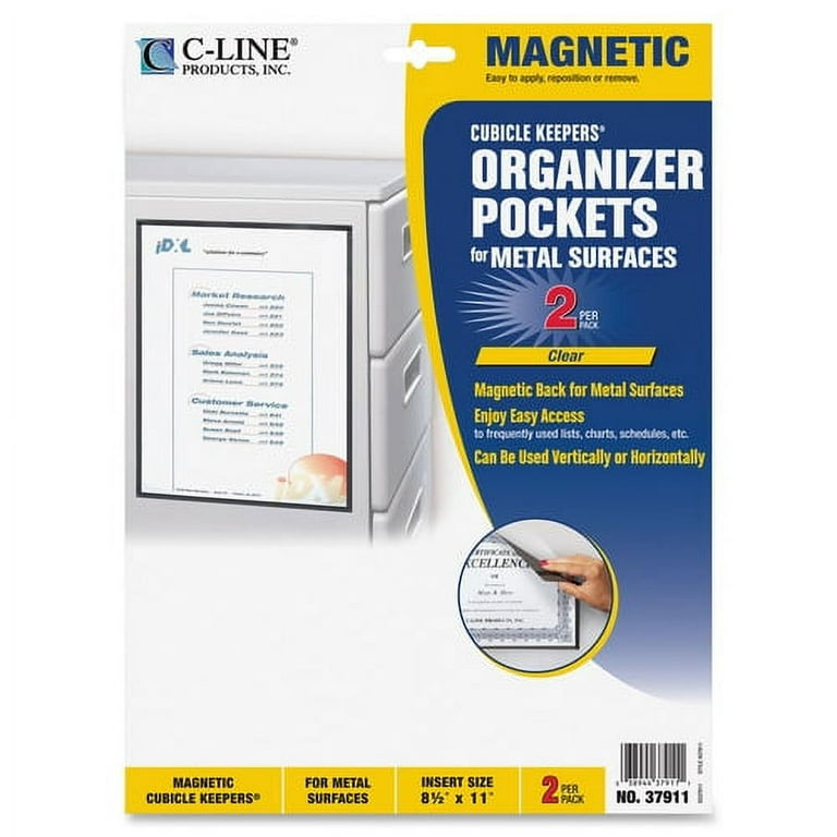 C-Line Cubicle Keepers Display Pockets for Metal Surfaces - Magnetic, 8-1/2 x 11, 2/PK, 37911 C-Line Cubicle Keepers Display Pockets for Metal Surfaces - Magnetic, 8-1/2 x 11, 2/PK, 37911