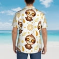 thumbnail image 6 of Balery Sloth Yoga Print Men's Hawaiian Shirts Short Sleeve Beach Shirt Relaxed Fit Vacation Button Down Shirts-XX-Large, 6 of 9