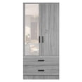 thumbnail image 6 of Better Home Products Grace Armoire Wardrobe with Mirror & Drawers in Gray, 6 of 11