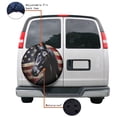 thumbnail image 4 of KAKALAD American Flag Dark Horse 03 Spare Tire Cover Universal Vehicle Accessories Buckle Car Tools 14”in, 4 of 6
