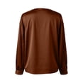 thumbnail image 4 of HUANBAI Women's Effortless Everyday Solid Crewneck Long Sleeve Tee For Casual Wear Soft Relaxed Fit Top With Cozy Comfort Tees T-Shirts for Women, 4 of 5