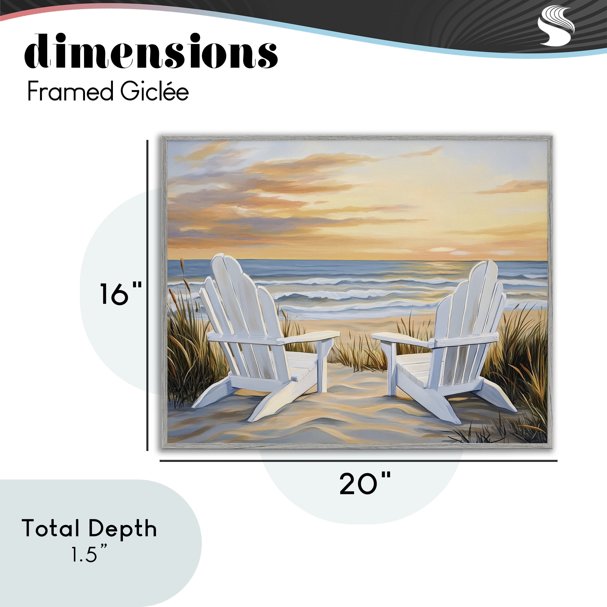 Stupell Industries Wave Watching Spot at Sunset Gray Framed Giclee Art, design by Petal Prints Design