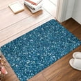 thumbnail image 4 of Gukieu Blue Glitter Print Dust-proof Floor Mats, Water-absorbent and Non-slip Flannel Door Mats 16x24in, Home Decoration Suitable for Kitchen, Bathroom, Garage, 4 of 7