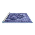 thumbnail image 2 of Ahgly Company Machine Washable Indoor Round Medallion Blue Traditional Area Rugs, 8' Round, 2 of 4