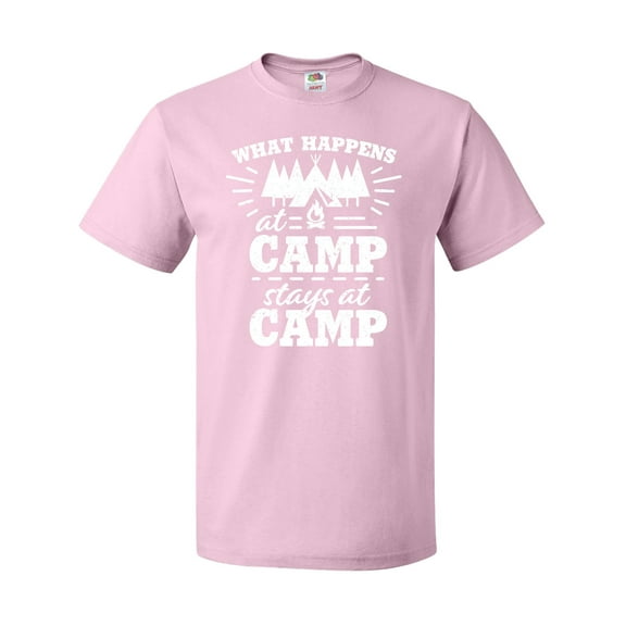 Inktastic What Happens at Camp Stays at Camp with Tent and Woods T-Shirt