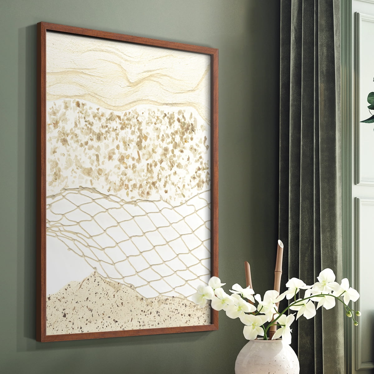 Coast Away I Framed Print in Brown Solid Wood Framed Print No Nail Hanging