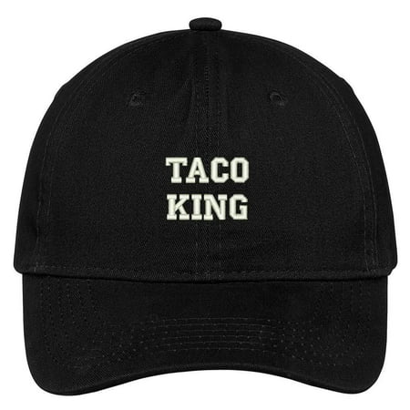 Trendy Apparel Shop Taco King Embroidered Low Profile Adjustable Cap Dad Hat - Black