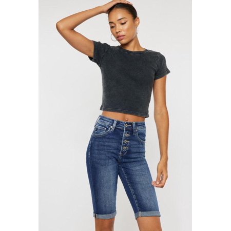 Kancan High Rise Cuff Bermuda Jeans