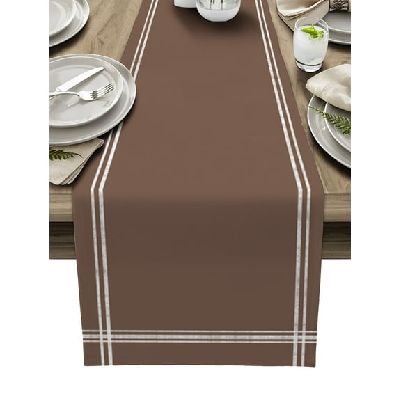 Ldtrchee Brown Table Runner 72 Inches, Pure Brown Solid Color Simple Minimalism Art Bed Runner Dresser Scarves Tabletop for Indoor Outdoor Parties/Ceremony/Banquet, 16" x 72"