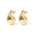 thumbnail image 3 of PAVOI 14K Gold Plated 925 Sterling Silver Post Teardrop Chunky Hoop Earrings | Lightweight Drop Yellow Earrings for Women | 31mm Designer Dupe Earrings, 3 of 7