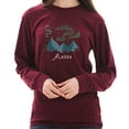 thumbnail image 3 of Big Size Alaskan Northern Lights Graphic Long Sleeve Crewneck Tee - Burgundy 3XL, 3 of 4