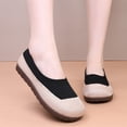 thumbnail image 2 of Domzle Women's Breathable Mesh Flats Shoes, Soft Loafers Flats, White Slip on Shoes Loafer Knit Low Wedge Dressy Ballet Shoes Black, 2 of 5