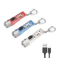 thumbnail image 2 of Mini Trousseau Torche Longue Portée Poche USB Rechargeable Multi-Usage Lampe de Poche avec Boucle Haute Puissance Éclairage Camping Outil Bleu, 2 of 10