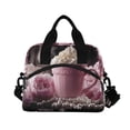 thumbnail image 2 of DIXRUYEE Lunch Bag Double Deck Lunch Tote Bag Fashion Pink Cup with Whipped Cream Printed, 2 of 6