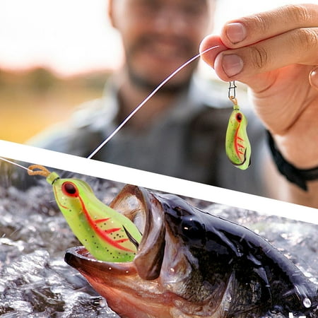 Peacheart Topwater Frog Lures Frog Shaped Fishing Crankbait Lures with Glitter Sequin Artificial Soft Bait for Bass Freshwater